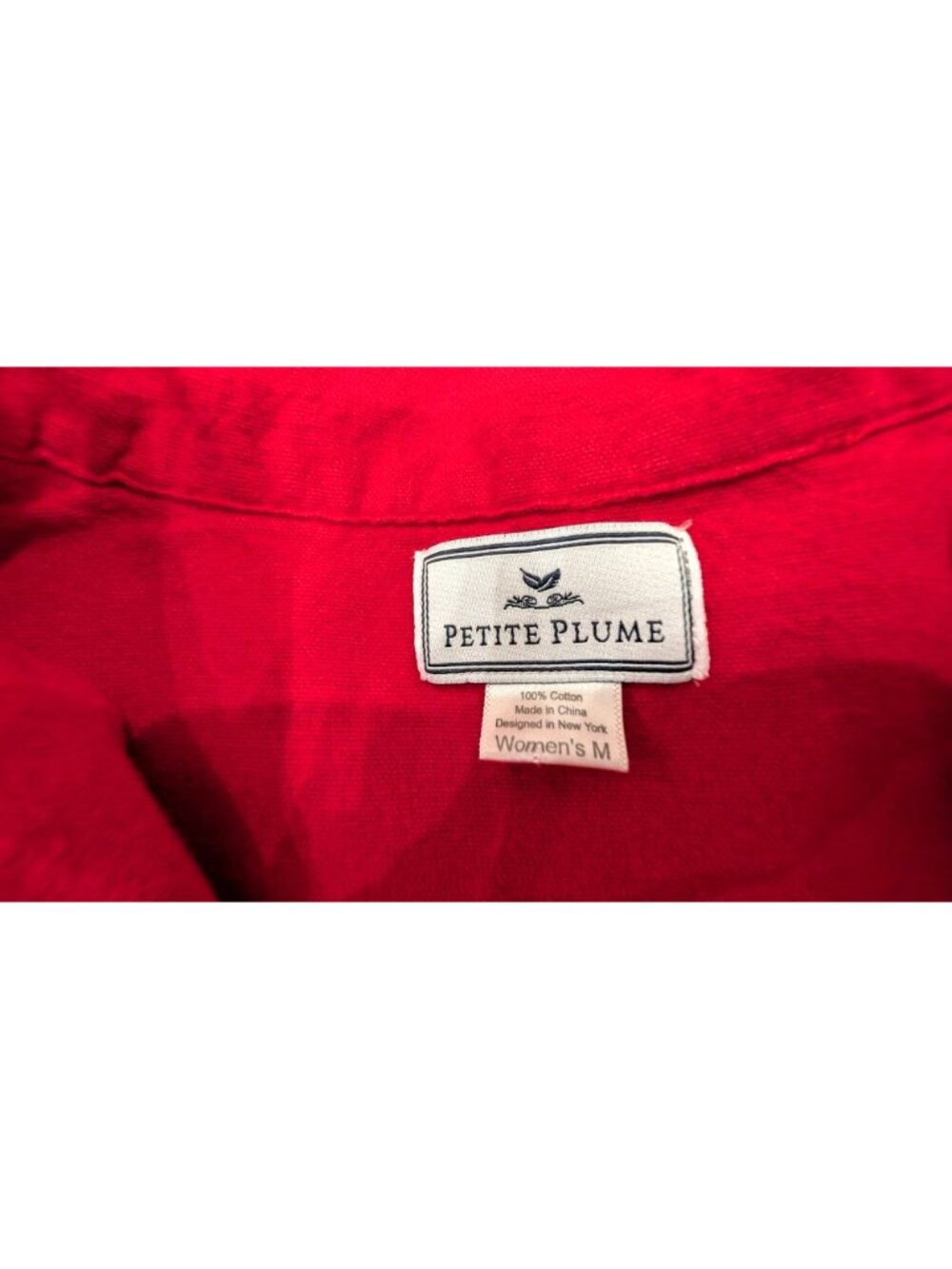 Petite Plume Red Cotton Flannel Pajama Set, Women Size Medium - Picture 6 of 16